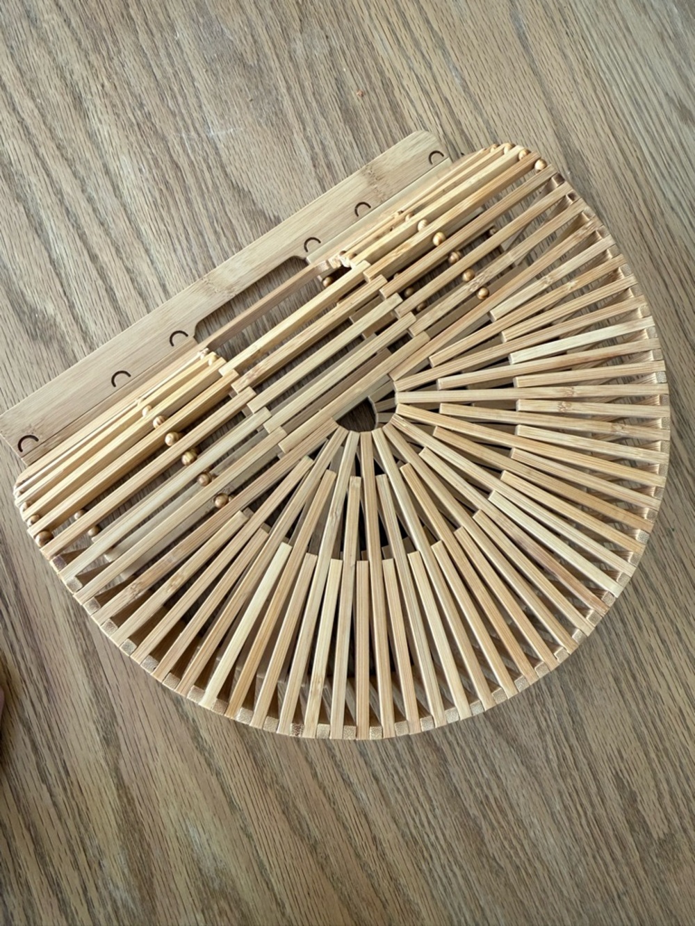 Bamboo Ark Bag Wooden Beach Purse Cult Gaia Inspired Summer Vacation Handbag - Picture 3 of 7